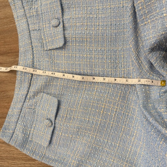 Jason Wu Tweed Trousers Pants Women’s 10 Light Blue High Waist Relaxed Old Money - Picture 8 of 10